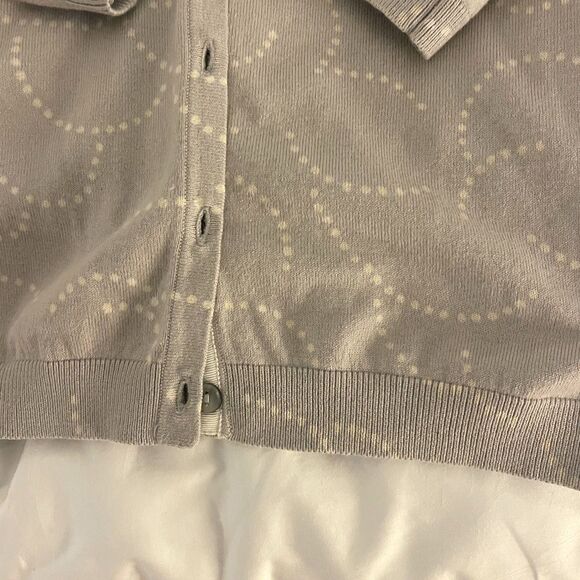 Boden Womens Knit Cardigan Sweater Sz 10 Taupe Abstract Long Sleeve Casual Work - Picture 13 of 14